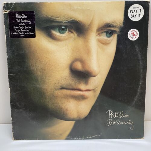 PHIL COLLINS - But Seriously LP - Original 1989 US Press - PROMO w/ HYPE Sticker