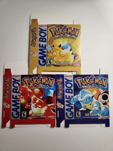Pokemon Yellow, Red, Blue [REPLACEMENT Box & Insert]