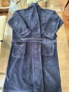 Polo Ralph Lauren Big Red Pony Navy Terry Bath Lounge Robe One Size