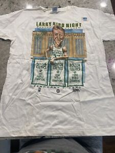 New 1993 Larry Bird Retirement Night Boston Garden Large Shirt new unused