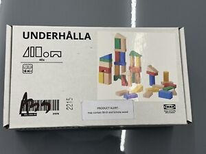 IKEA UNDERHALLA 40-piece Wooden Building Block Set Multicolor Kid 005.066.84 New