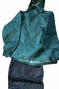 Frogg Toggs  Mens All Sport Jacket Pants Comb Green Black 2XL Hood Rain Suit New