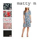 Matty M Ladies' Faux Wrap Short Sleeve Dress K41