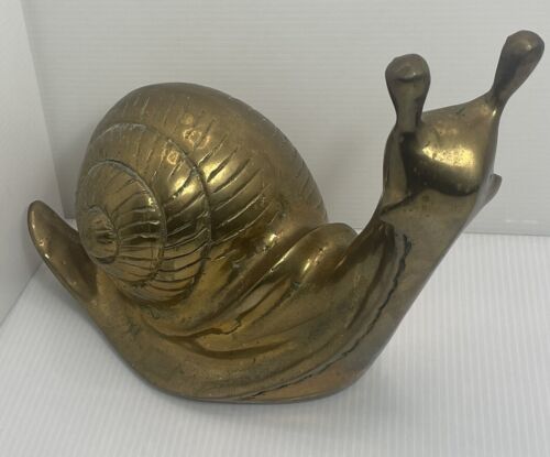 New ListingVintage Large Brass Snail Figurine mid century 1950s brass  8.5”x11” Garden Deco