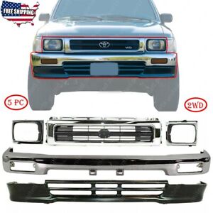 Fits 92-95 Toyota Pickup 4WD Front Chrome Bumper Grille Valance Headlight Bezels