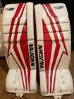 Vaughn V9 28+2 Goalie Pads, Red and White