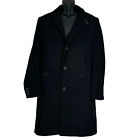 Zara Men's Winter Overcoat Size XL Black Wool Blend Long Coat