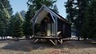 Made In The U.S. Lightweight Steel Mini Cabin Kit 12 x16 With Front Porch
