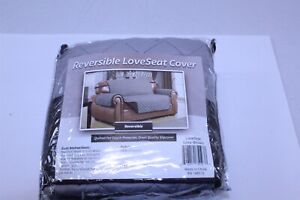 Reversible Love Seat Cover Quilted Grey / Brown Machine Wash 75