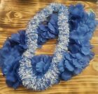 2 Hawaiian Floral Leis Blue Luau Party Decorations Costume 34
