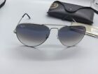 Ray-Ban Unisex Sunglasses RB3025 Aviator Silver Frame Blue Gradient 58mm
