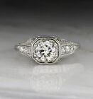 Art Deco Vintage Style 2.Ct Lab-Created Diamond Engagement 925 Silver Ring