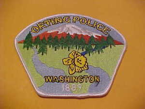 ORTING WASHINGTON  POLICE PATCH  SHOULDER SIZE NEW LITE WATER TYPE