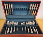 New ListingVintage Holmes & Edwards Lovely Lady Inlaid Silver Plate Flatware Set, 47 pieces