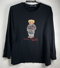 Ralph Lauren Polo Bear Shirt 3XB Black Long Sleeve T Shirt Bear in Moose Sweater