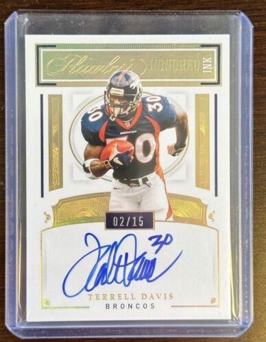 2021 Panini Flawless Terrell Davis AUTO Honored ink #’d 02/15 Denver Broncos