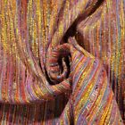 Pinks, Colors, Metallic Gold Handwoven Silk Fabric - Sari Waste - Eco-Friendly