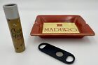 Maduro Cigar Ashtray Ceramic Tobacciana (1998) Orange Yellow Vintage With Cutter