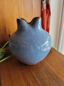 New ListingBlue Pottery Pinch Vase *Signed*