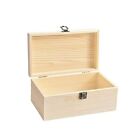 Large Unfinished Wooden Box with Hinged Lid Unfinished Wooden Storage Box 10.6