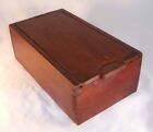 New ListingAntique Yellow Pine Wooden Primitive Candle Box with Slide Lid Red Wash Finish
