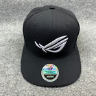 Republic of Gamers Hat Cap Snap Back Adjustable Mens Black White Logo Asus