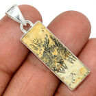 Natural Germany Psilomelane Dendrite 925 Sterling Silver Pendant Jewelry CP43771