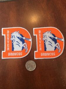 (2) DENVER BRONCOS Vintage Rare Embroidered Iron On Patch Lot  Patches 3