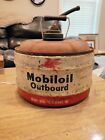 Vintage Mobiloil Outboard 2.5 Gallon Oil Can Gas Can Mobil