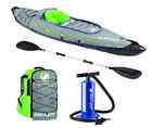 Quikpak K5 1-Person Inflatable Kayak, Backpack system, paddle and hand pump
