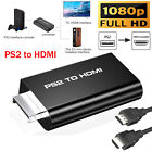 PS2 to HDMI 1080P Video Converter Adapter with 3.5mm Audio Output HDTV Monitor
