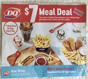 9 DAIRY QUEEN Coupons. 1 SHEET/ DQ Restaurant. Fast Food. NEW - Expires 5/23/24.