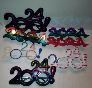 2024 Happy New Year Glasses Party Accessory Lot of 7 Assorted Colors