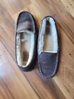 Ugg  Womens Tan Moccasins Slippers  Size 7 Suede Shearling