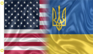3X5 USA UKRAINE TRIDENT FRIENDSHIP 100D FLAG BANNER GROMMETS