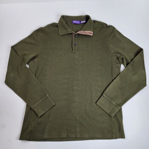 Ralph Lauren Purple Label 1/4 Button Sweater Polo Shirt Men Size M  USA Vintage