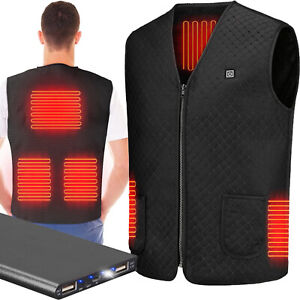 Electric Heated Vest Winter Warm Jacket with Battery Pack Heating Coat Thermal