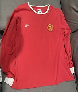 Vintage Manchester United Long Sleeve Jersey Red Mens Size XL