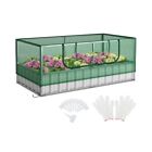 Galvanized Outdoor Steel Raised Garden Bed Growing Plant W/Mini Greenhouse Cover