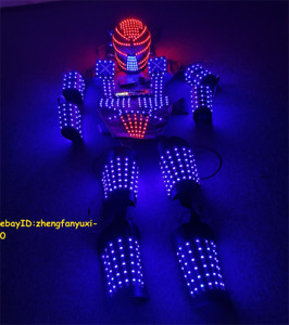 LED Robot Cosplay Costume Suit Illuminated Dance Show Party Glow Clothes Outfit