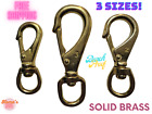 Solid brass swivel snap hooks Wide mouth (set of 3 sizes) oval eye resist rust