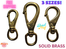 Solid brass swivel snap hooks Wide mouth (set of 3 sizes) oval eye resist rust