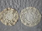 Lot of Two Gorgeous French Antique Normandy Lace doilies with Valenciennes