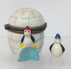 IGLOO Hinged Trinket Ring Box with Penguin Charm #WS-2