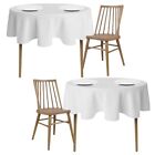 2 Pack White Round Tablecloths 60 Inch for 20-48'' Tables 200 GSM Premium Qua...