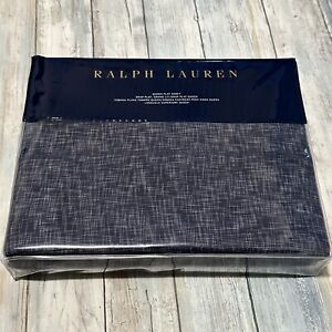 Ralph Lauren JOURNEY’S END NAVY BLUE MONTRAY Queen Flat Sheet NWT $185