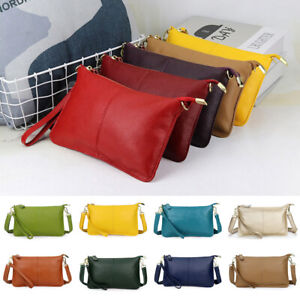 Womens Genuine Leather Clutch Messenger Handbag Crossbody Shoulder Bag Purse