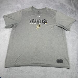 Pittsburgh Pirates T Shirt Mens XXL Gray Short Sleeve Nike MLB Baseball Sports