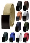 Unisex Fully Adjustable Canvas Web Belt with Black Flip Top Buckle 50'' Long