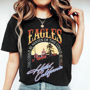 The Eagles Hotel California Tour T-Shirt Band Concert Vintage 2023 Rock Music D6